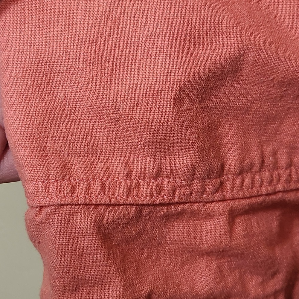 Universal Thread Coral Romper Linen Blend Womens Size 16 Short Sleeve - Picture 2 of 5